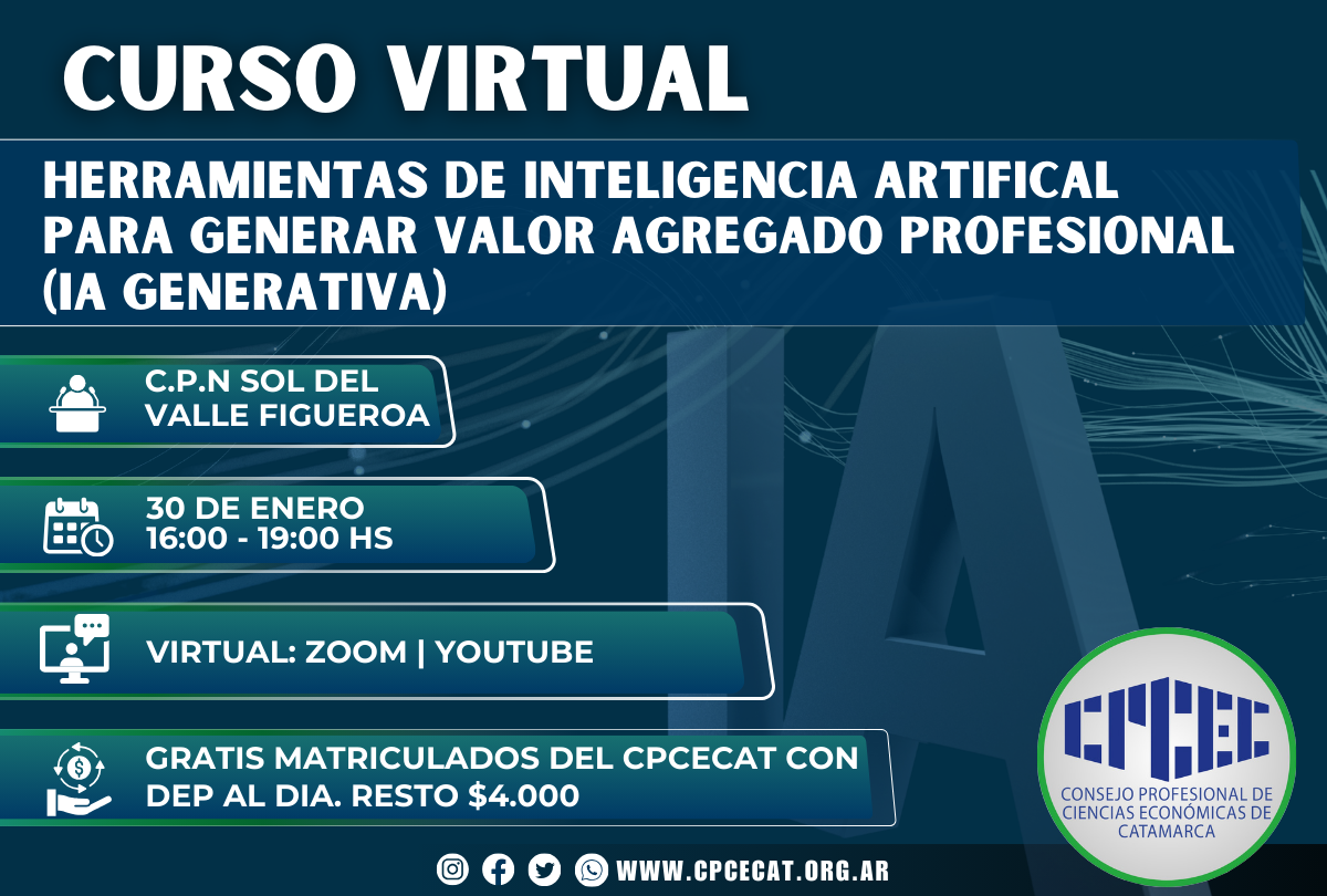 Jueves 30/01 – Curso online – Herramientas de Inteligencia Artificial ...